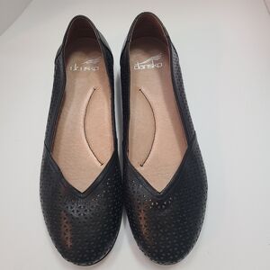 Dansko Neeley Women Comfy Trendy Cut Out Black Ballet Flats Sz EU 39 US 8.5-9